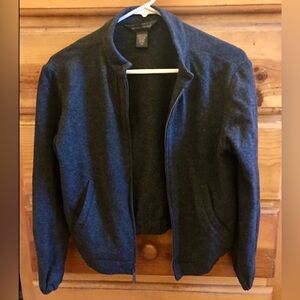 90’s Vintage Banana Republic Charcoal Bomber Jacket Size XS, Wool/Rayon/Nylon